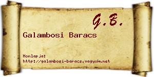 Galambosi Baracs névjegykártya